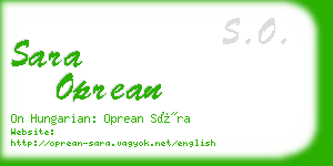 sara oprean business card